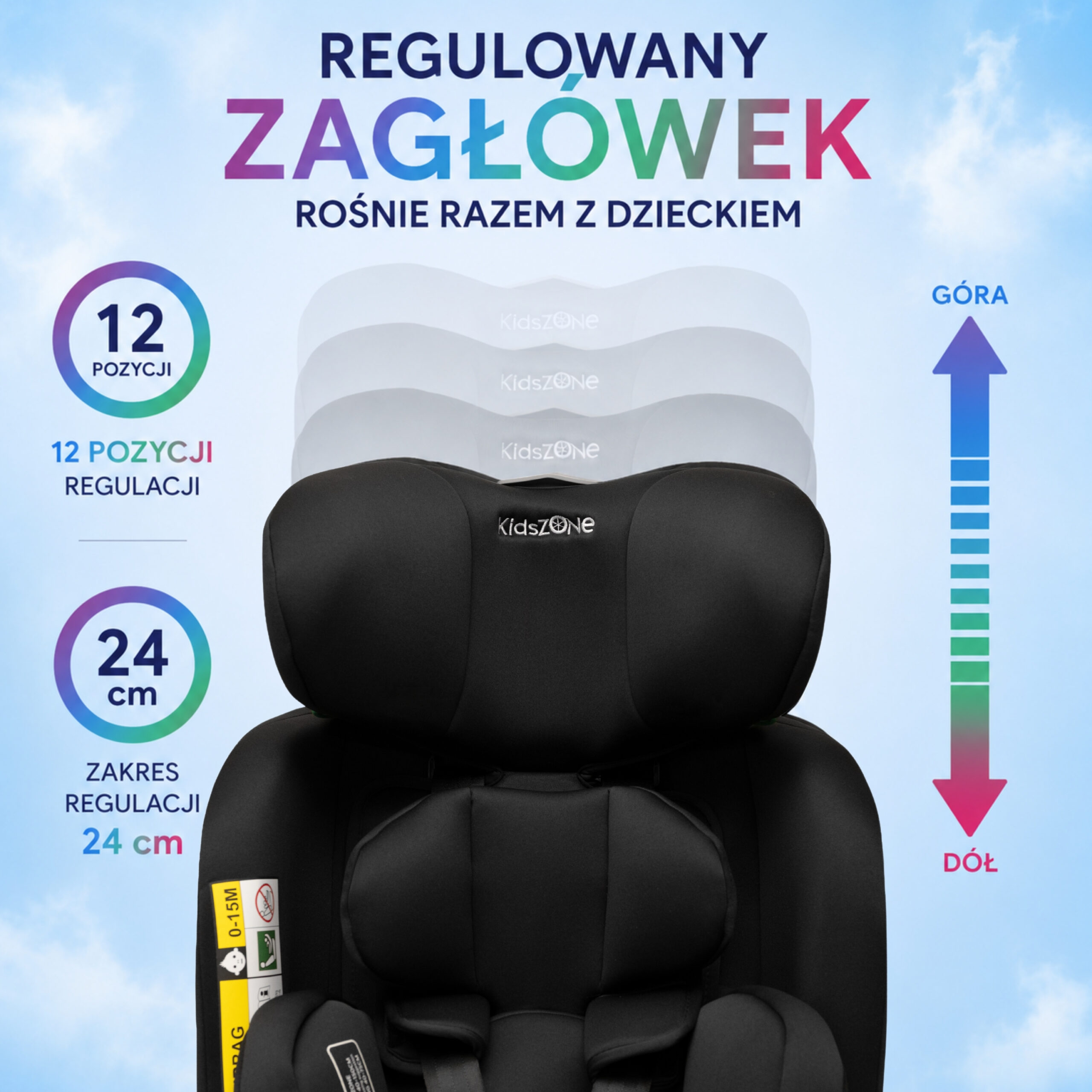 Fotelik samochodowy KidsZone Comfort Max Black - obrazek 10