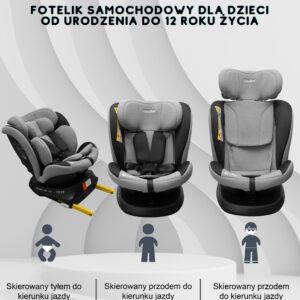 Fotelik C033 Szaro-Czarny - obrazek 2