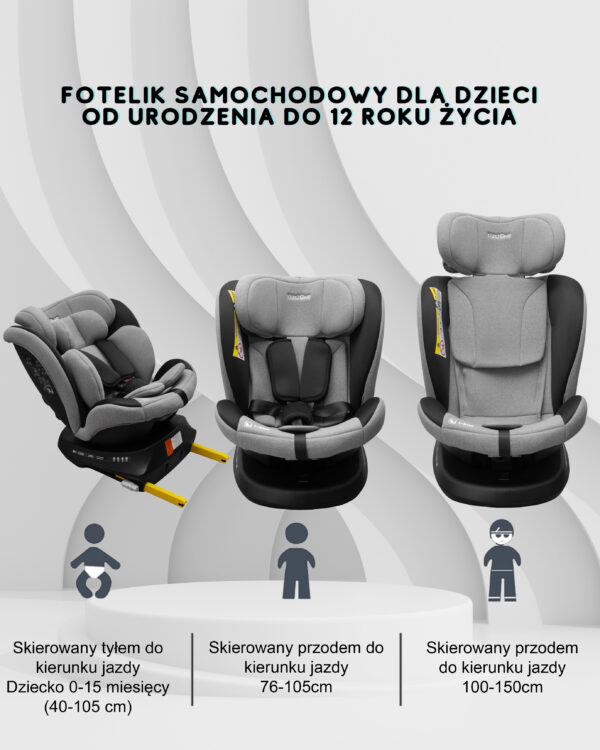 Fotelik C033 Szaro-Czarny