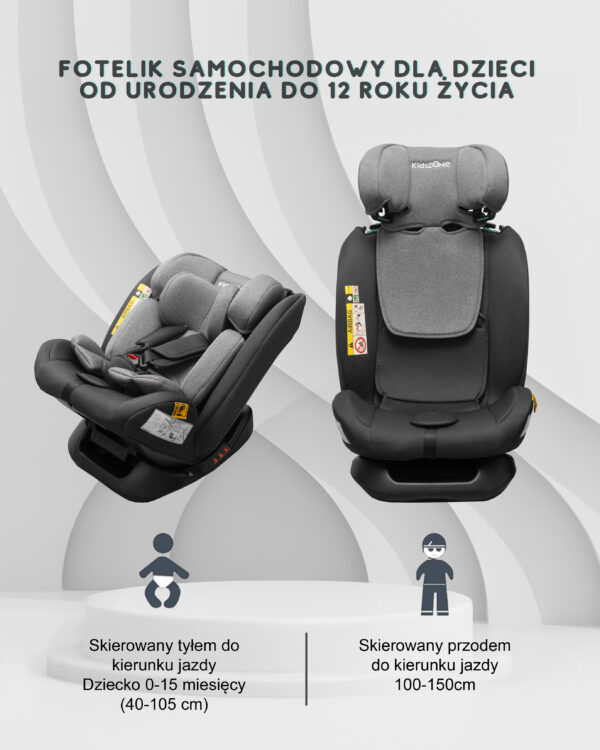 Fotelik z montażem na pasy do starszych aut