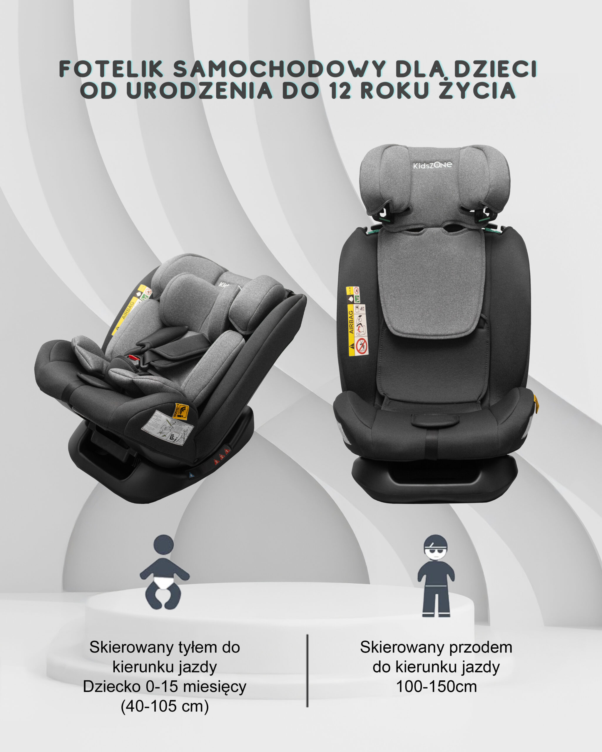 Fotelik z montażem na pasy do starszych aut - obrazek 2