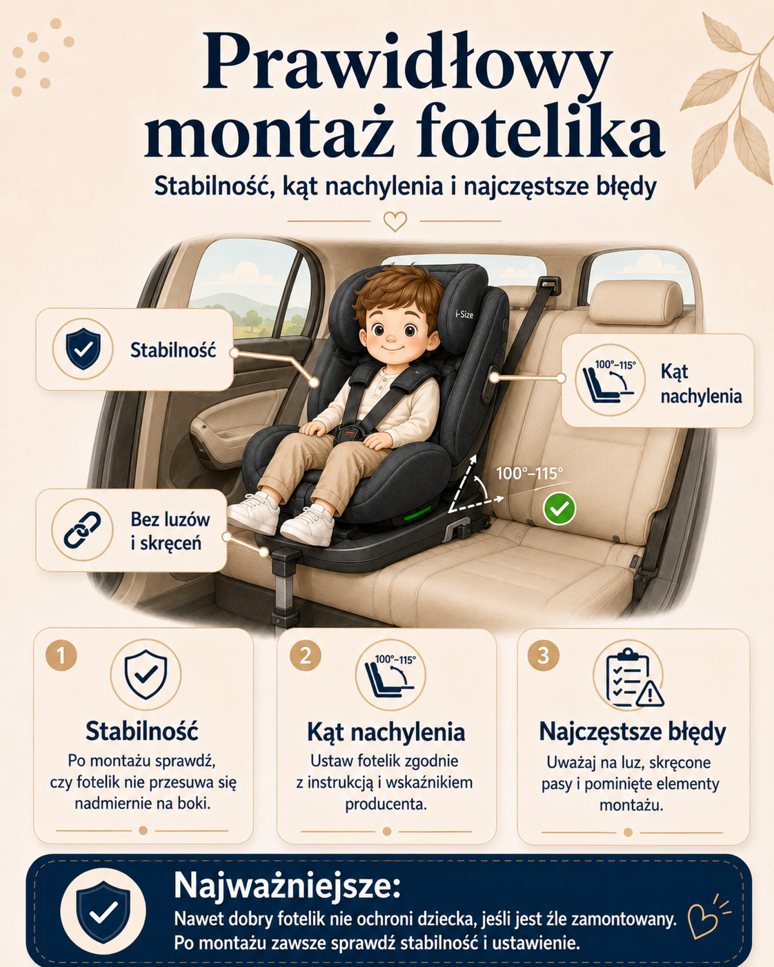 Fotelik samochodowy dla dziecka w aucie